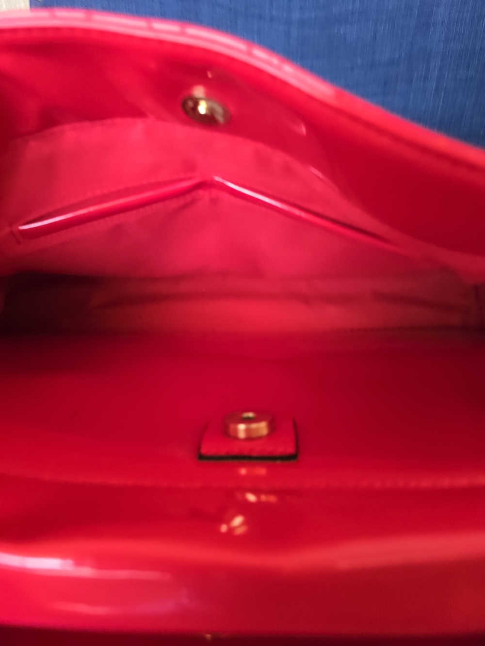 Red Quilted Patent Satchel with Crystal 'QUEEN' Accent - Picture 3 of 6